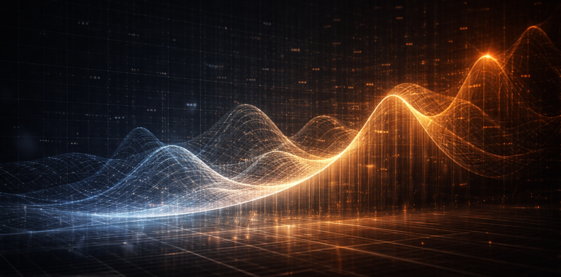 Abstract visualization of market volatility and risk management illustrating why improper stop losses lead to trading failure