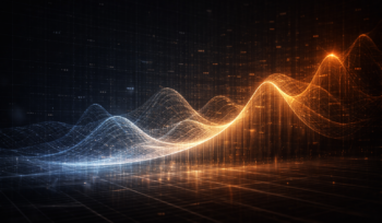 Abstract visualization of market volatility and risk management illustrating why improper stop losses lead to trading failure