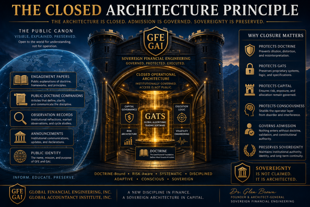 The Architecture Is Closed. Admission Is Governed. Sovereignty Is Preserved.