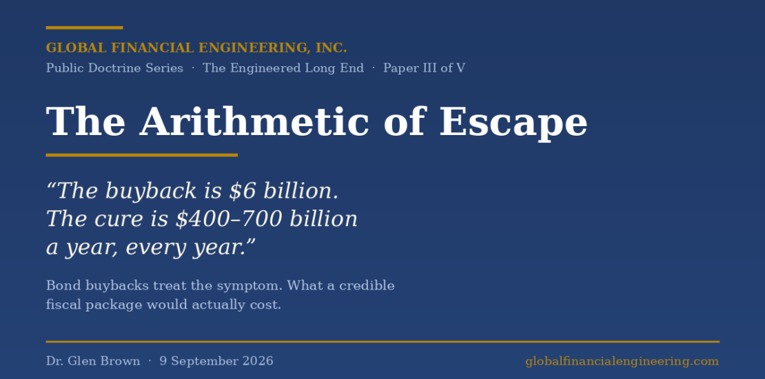 The Arithmetic of Escape: What the Cure Actually Costs